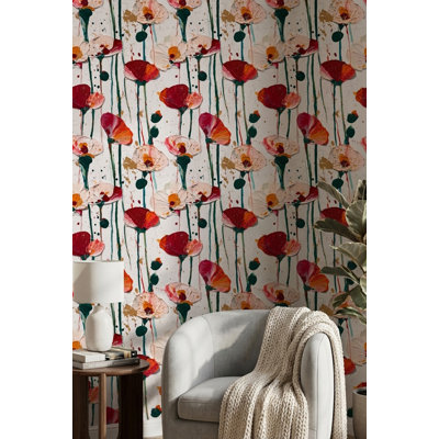 Papier peint floral abstrait moderne amovible