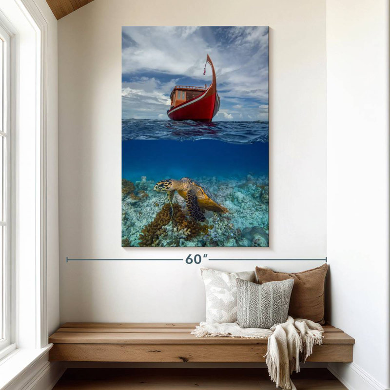 Brampt Exotic Maldivian Turtle, 51" H x 34" W