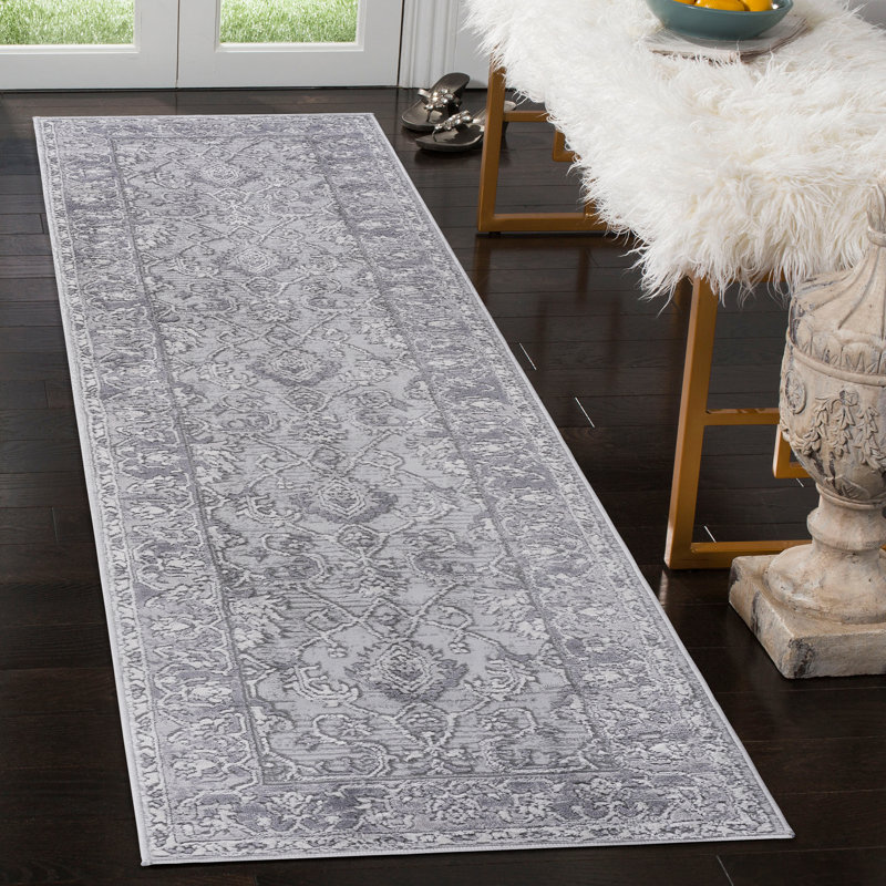 Tapis gris Olivia Marfi, Tapis de couloir 2 pi 2 po x 8 pi