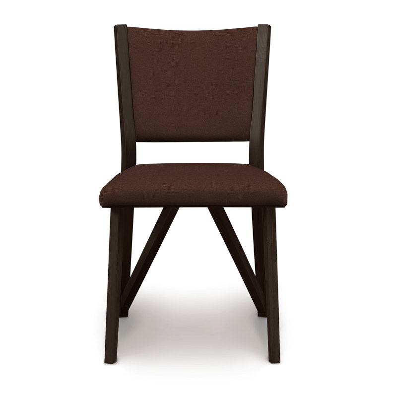 Exeter 19'' H Upholstered Side Chair, Smoke Cherry, Coffee Leather