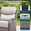 Ensemble de mobilier de patio en osier - Ensemble de conversation modulaire en rotin 5 pièces avec 2 chaises berçantes pivotantes, 2 repose-pieds et 1 table d'appoint pour terrasse-452406202