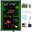 Tableau d'écriture à DEL, tableau lumineux éclairé effaçable de 24 po x 16 po, tableau de menu à effet néon, planche à dessin avec 8 marqueurs à craie fluorescente et testé à distance selon les normes UL