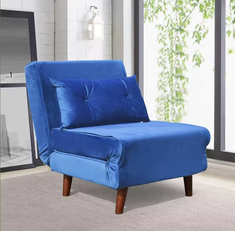 Minonk Velvet Accent Chair, Navy