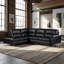  Canapé modulaire contemporain en cuir véritable avec méridienne gauche Boston, 80 po x 98 po