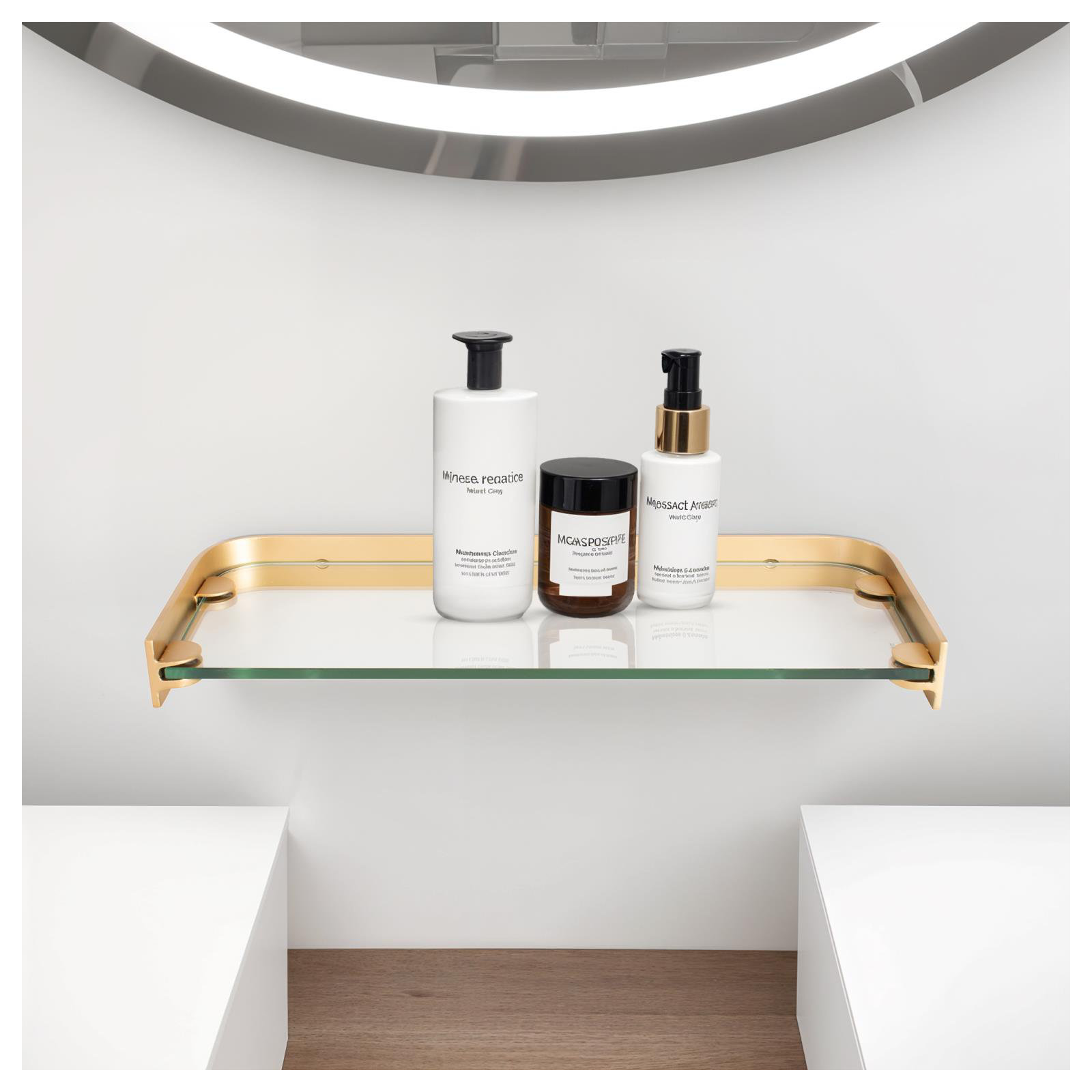 Esteban Glass and Metal Shelf