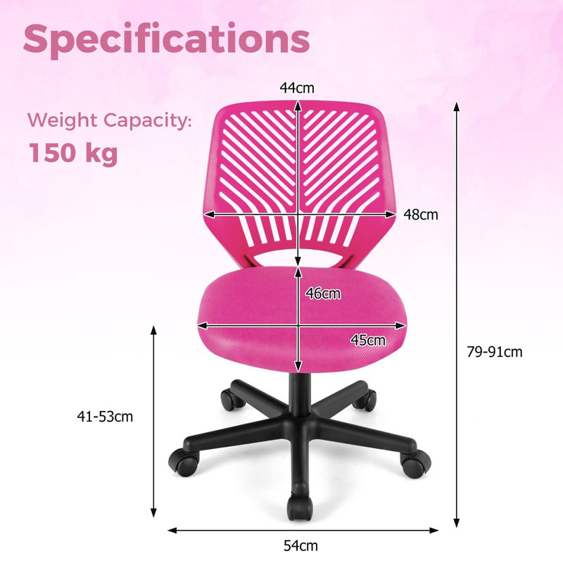 Inbox Zero Inara Office Chair, Pink
