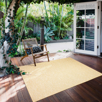 Tapis intérieur / extérieur géométrique doré