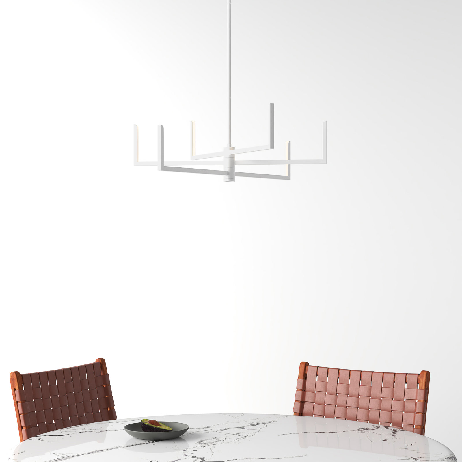 Lolita 6 - Light Dimmable LED Chandelier, Satin White