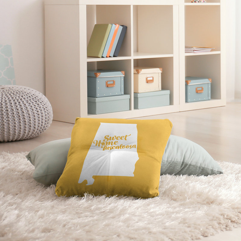 Housse de coussin et insert, H 28 po x l 28 po, Tuscaloosa, Jaune