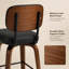 Tabouret de bar pivotant rembourré Hesson, hauteur du siège 29,5 po, structure en bois (ensemble de 2)-835608410-835608389