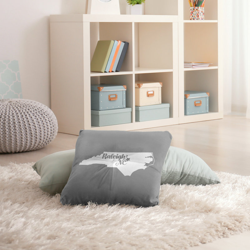 Coussin de plancher touffeté, 30 po x 30 po, Gris, Raleigh