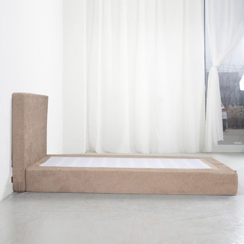 Boucle Bed Frame With Headboard, Single (3')