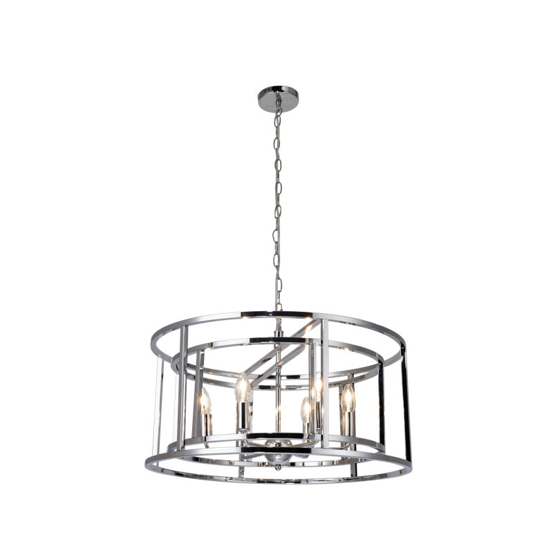 Stillmore 6 - Light Lantern Pendant, Polished Chrome