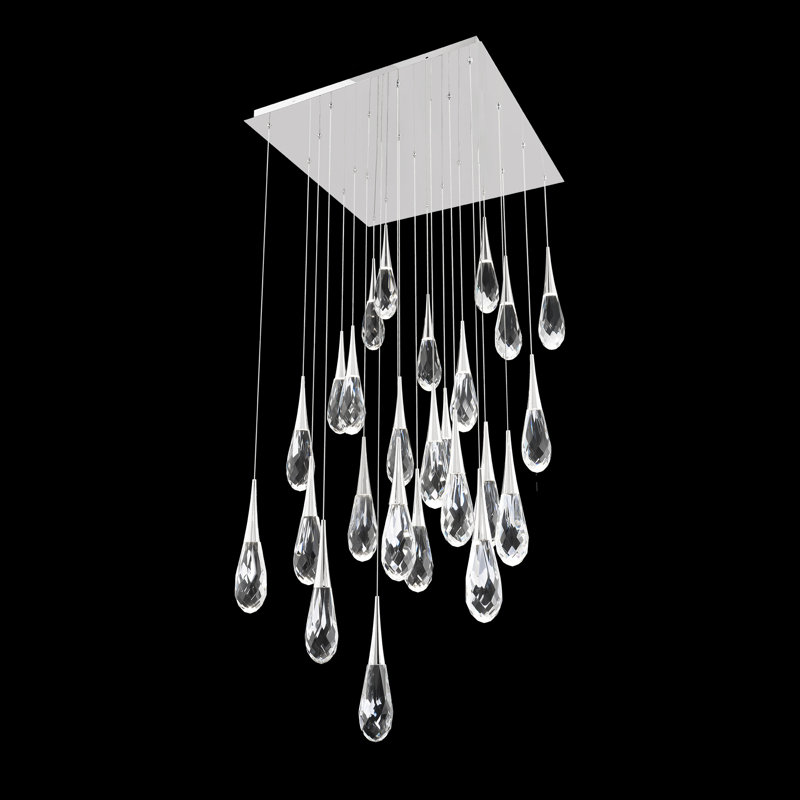 Hibiscus LED Pendant, Polished Nickel, 25