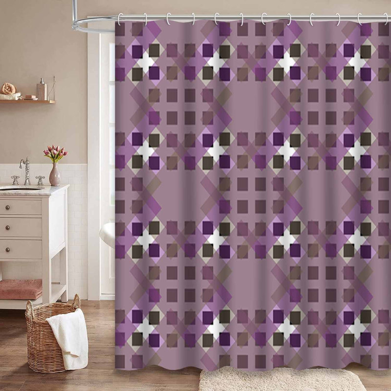 Rideau de douche Tartan, L 72 po x l 78 po