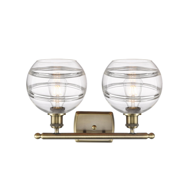 Bienes 2 - Light Dimmable Vanity Light, Clear, Antique Brass