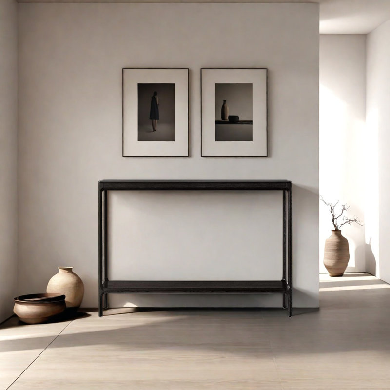 Console rustique simple, H 33,86 po x l 35,83 po x P 9,84 po, Noir