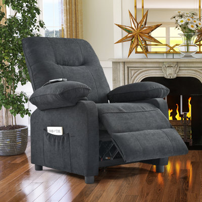 Oates 27.7"W Push Back Massage Heating Recliner