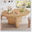 Table de salle à manger ovale extensible de style ferme moderne avec pied central et patins réglables pour des solutions d'aménagement flexibles dans la cuisine
