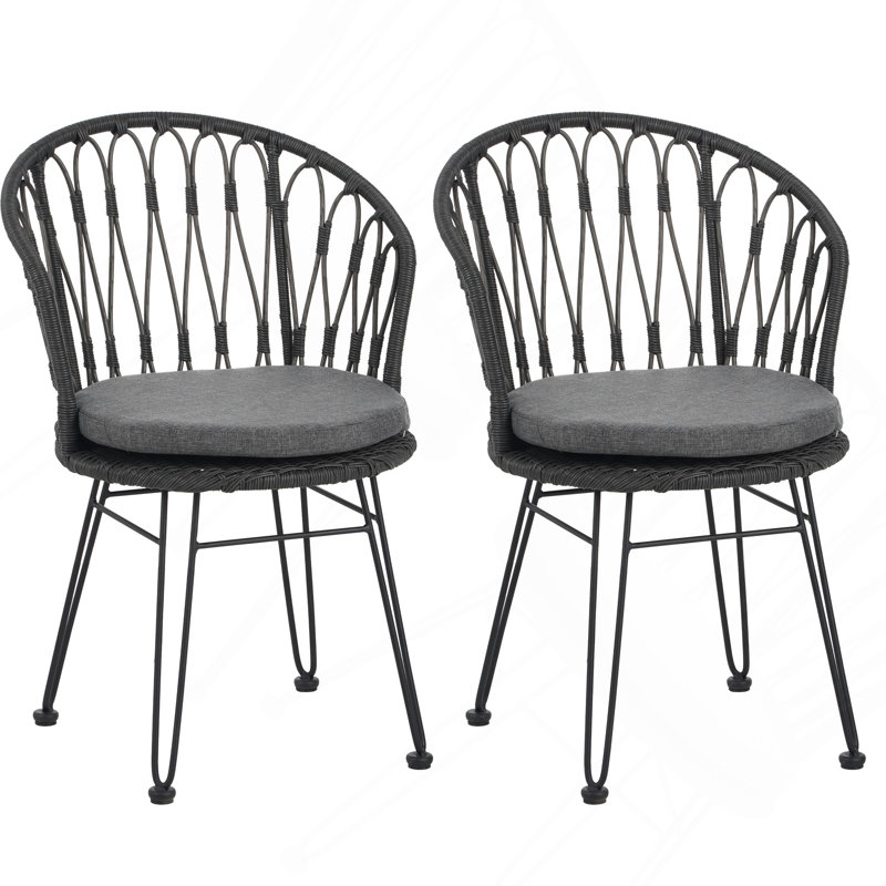 Chair,2pcs With 2 Cushions,Gray