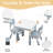 Kids Table and 2 Chairs Set, Height Adjustable Toddler Table and Chair Set for 2, Graffiti Desktop, Non-Slip Design, Children Table for Home Daycare Preschool for Ages 2-8-169732565
