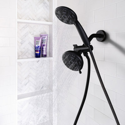 Single Handle 7-Spray Shower Faucet 1.8 GPM With Dual Shower Adjustable Head