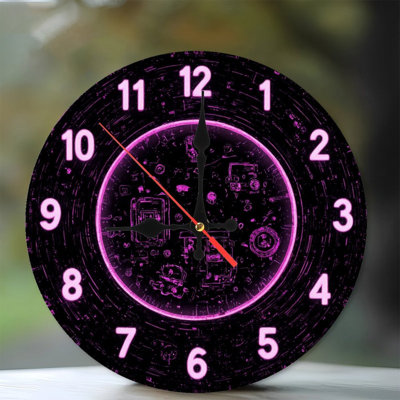 Horloge rose néon