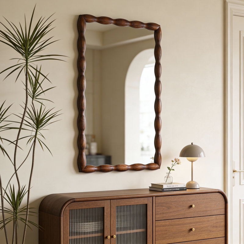 Miroir mural 36,02 po Mid-Century Modern Swirl
