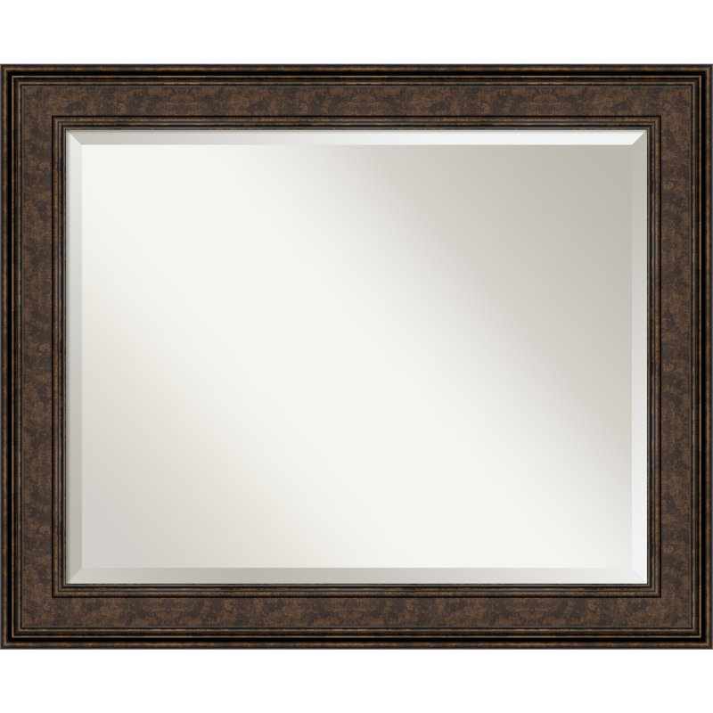 Fahlman Flat Wall Mirror, Rustic Brown, 27.5" x 33.5"