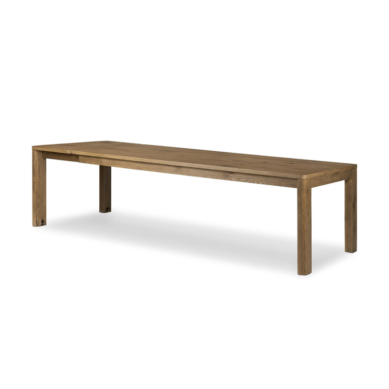 Table de salle à manger extensible Weymouth, Resaw usé / laiton brossé