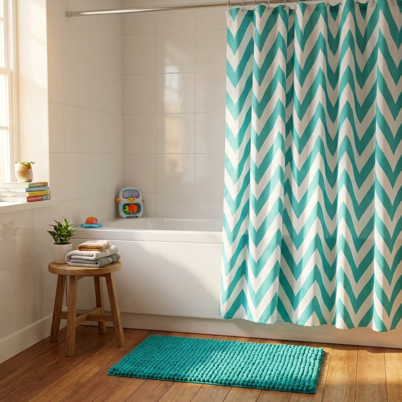 Shower Curtain, Aqua
