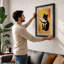 Cat with Fish Japandi - Framed Print-1174251886-1174251887