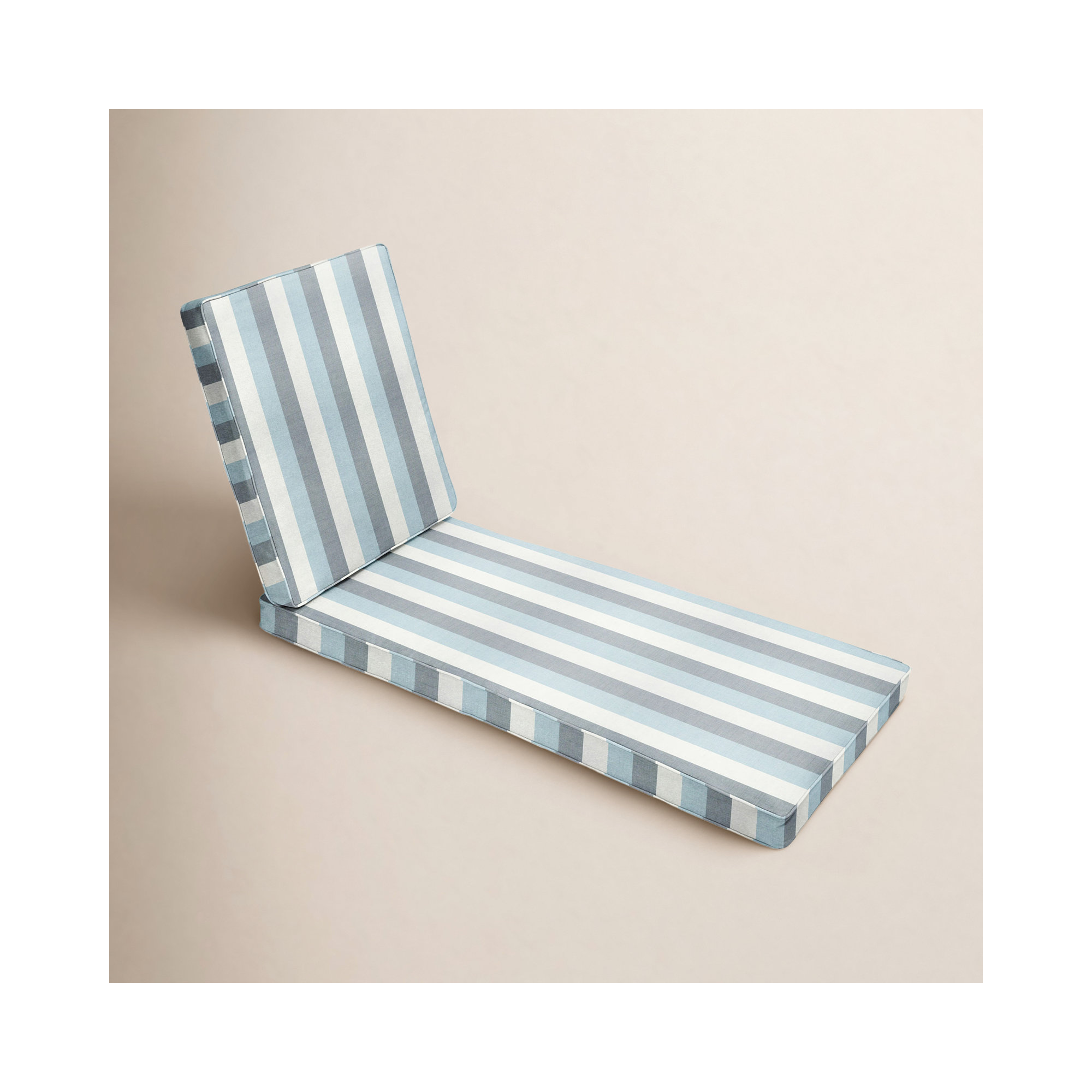 Striped Outdoor Chaise Lounge, Direction Dew Stripe Sunbrella®, 79" W x 25" D