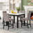 Ebeling 4 - Person Faux Marble Top Four Leg Dining Set-291242855-291242848