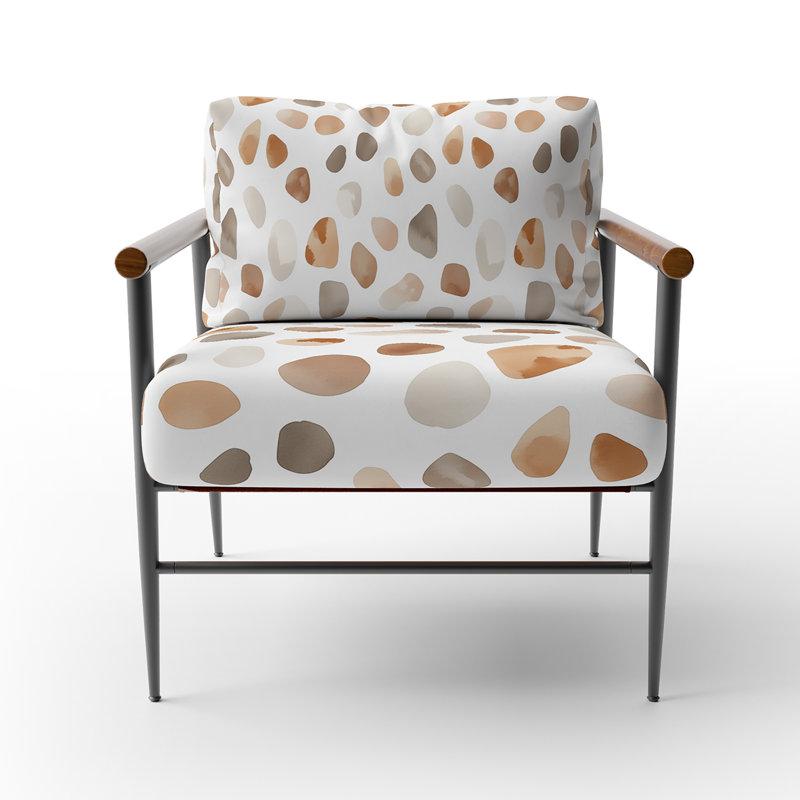 Chaise d'appoint Modern - fauteuil en argile douce beige, Accoudoirs ronds