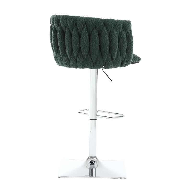 Dalicia Swivel Upholstered 65.02cm Counter Stool with Metal Frame, Emerald