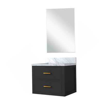 Meuble-lavabo simple 24 po X P 18 po P, comptoir en acrylique et Miroir