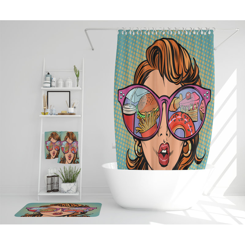 Nataniela Polyester Shower Curtain Set