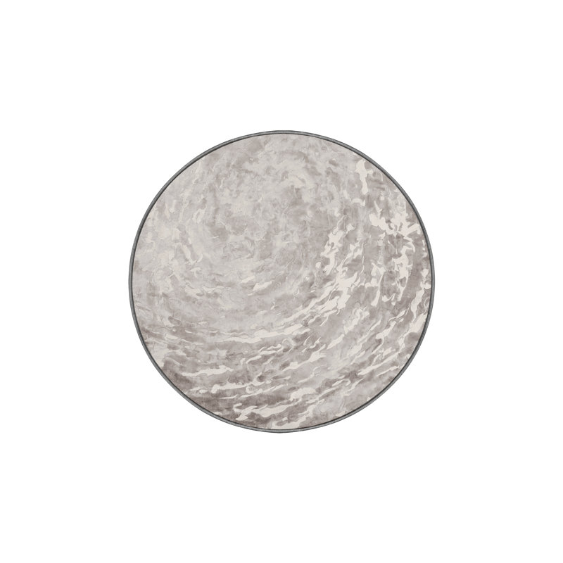 Machine Washable Gray Area Rug, Round 8'