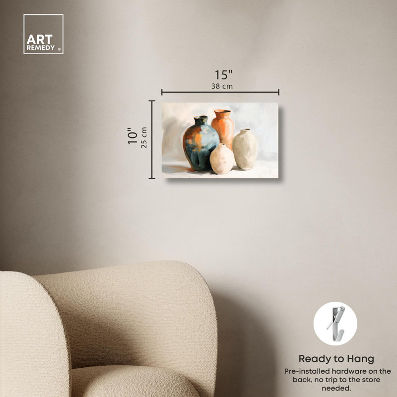 Art mural Sandwave Jars, H 10 po x l 15 po, Toile tendue