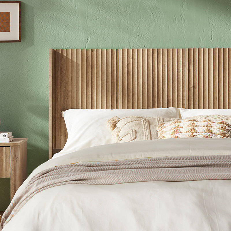 Dorcus Wooden Fluted Headboard, Queen, Brown