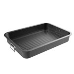 Classic Cuisine 16.5" Non-Stick Carbon Steel Roasting Pan with Flat Rack