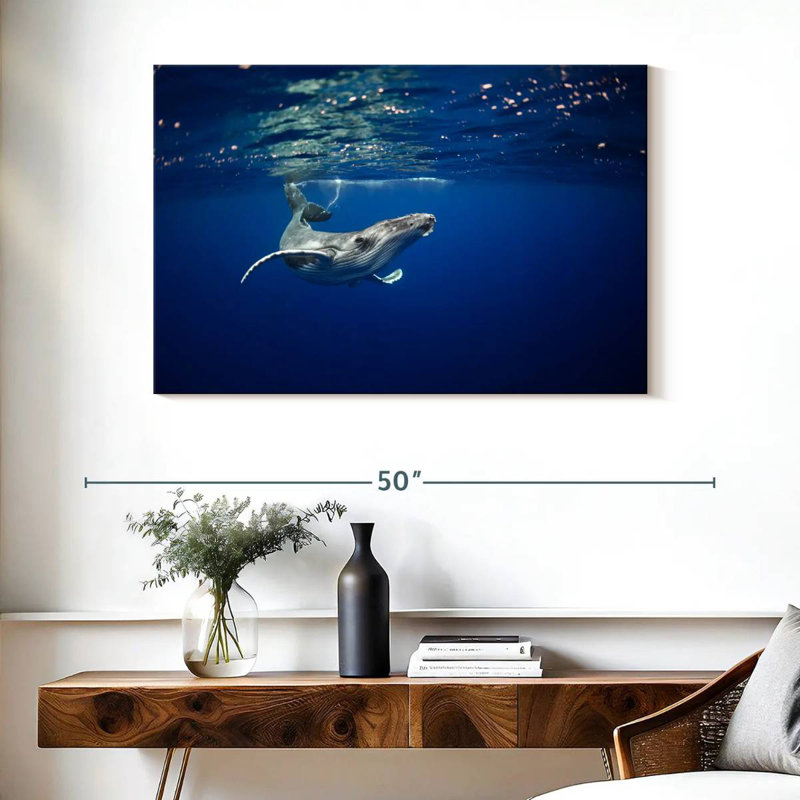 Brampt Humpback Whale In The Sea, 26" H x 39" W
