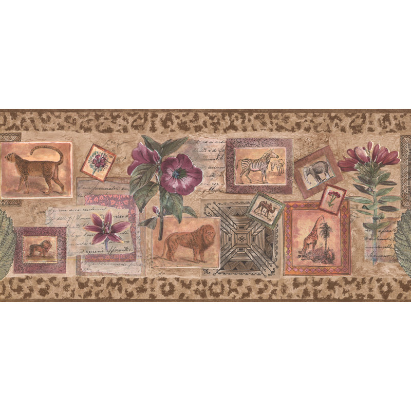 Bordure de papier peint l 15 pi x 9 po jungle animaux Gann