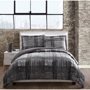 Bee & Willow Home Queen /Full Comforter Set Yarn Dye Buffalo Check Charcoal