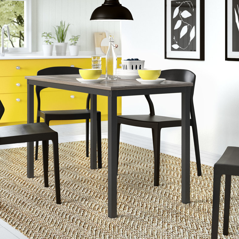 Table de salle à manger Driggers 23,62 po, H 29,52 po x L 39,37 po x l 23,62 po, Noir, Chêne noir