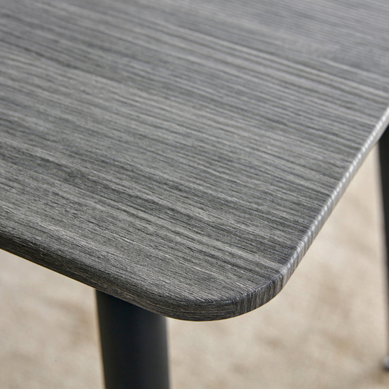 Table rectangulaire à grain de bois gris Lorino