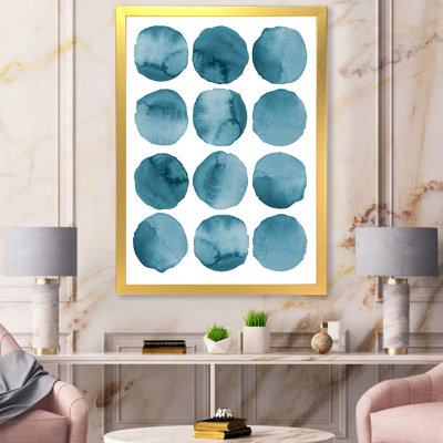 Aquamarine Circles Geometric Elements - Reproduction de photo sur toile