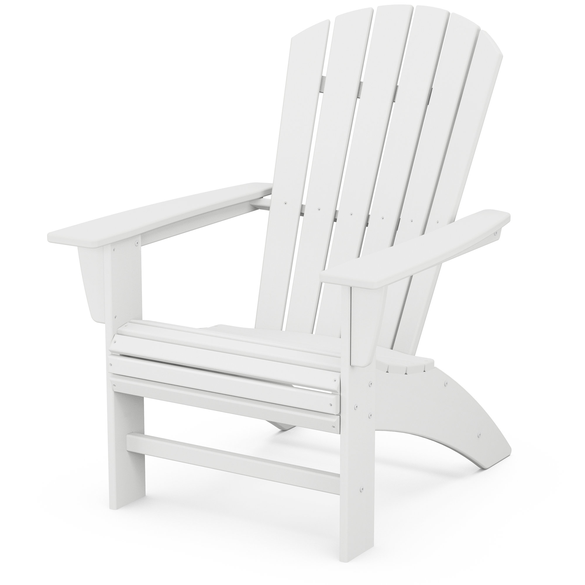 POLYWOOD Nautical Curveback Adirondack Chair, White