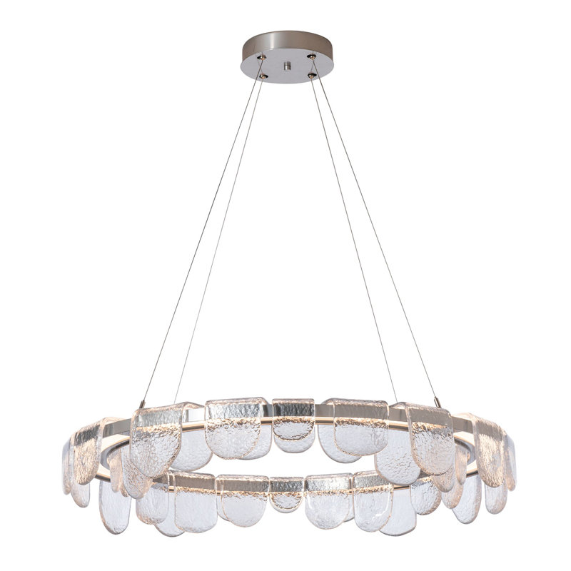 Riverbed Circular LED Pendant - Oil Rubbed Bronze, White